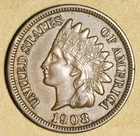 1908-S Indian Cent Nice Chocolate Brown AU-- Nice Original Never Cleaned