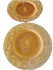 Vintage Depression Era Indiana Glass Amber Daisy 9" Dinner Plates Set of 2
