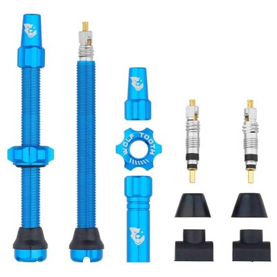 Wolf Tooth Tubeless Valve Stem Kit 60mm Blue Blue 60 mm
