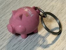 VTG 90?s ?OKLAHOMA? Pink Plastic Piggy Bank Key Chain Ring