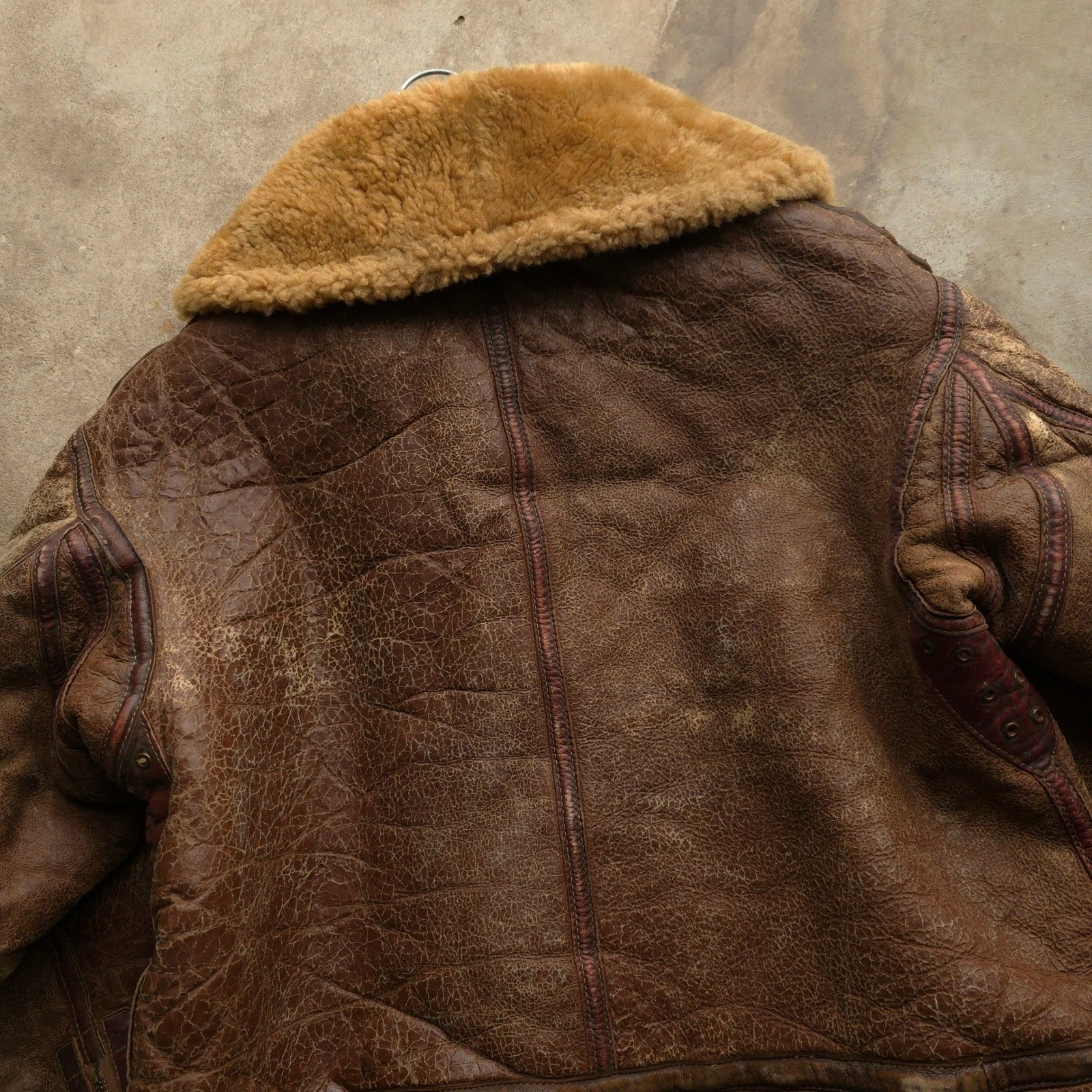 Vintage 1930s Brown Irvin Flight Jacket 40 WW2 RAF Shearling Sheepskin image 4