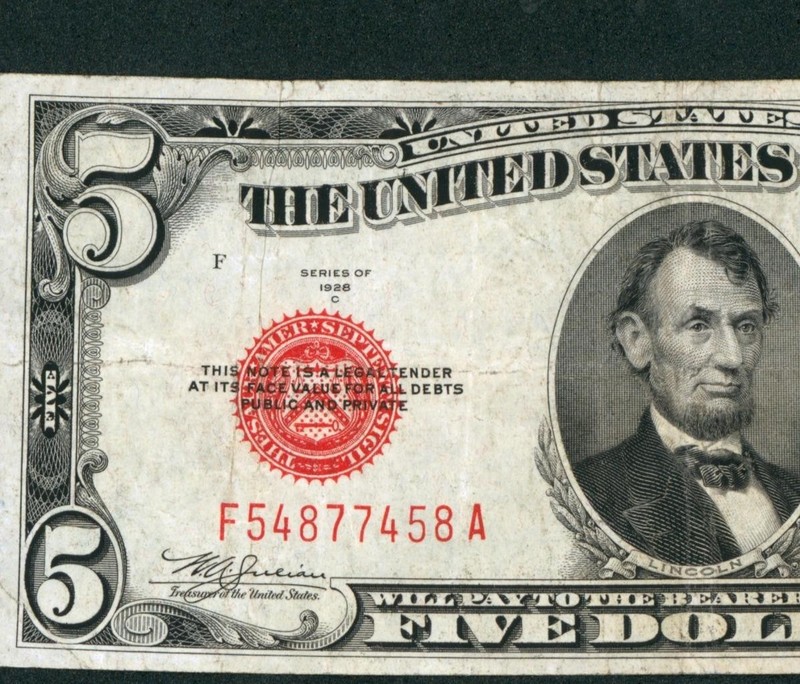 $5 1928 United States Note ** PAPER CURRENCY AUCTIONS