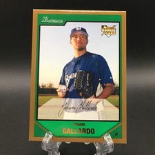 2007 Bowman Gold Draft Picks Yovani Gallardo #BDP53 Rookie Card Milwaukee Brewer. rookie card picture
