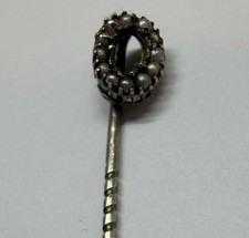 Antique Silber Krawattennadel Perlen Tie Pin