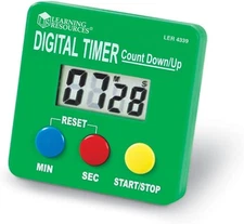 Digital Timer Counts Down Up Displays Seconds