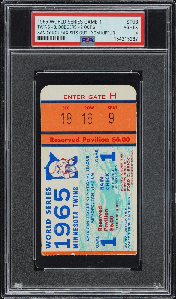 Sandy Koufax 1965 Vintage Sports Ticket Stubs for sale | eBay