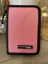 Vintage Official Nintendo DS Pink Carrying Case Zip with Clip ( Case Only)