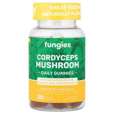 Cordyceps Mushroom Daily Gummies, Mango and Pineapple, 30 Pectin Gummies (50 mg