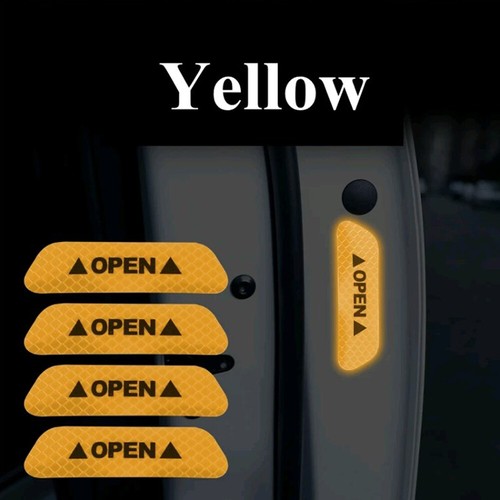 4PCS Auto Car Door Open Sticker Reflective Tape Safety Warning Decal Accessories - Picture 23 of 24