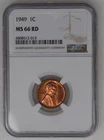 1949 Lincoln Wheat Cent MS 66 RD NGC