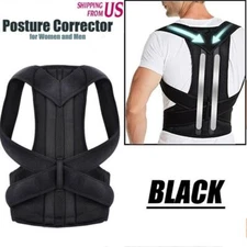 US Therapy Back Lumbar Brace Spine Support Belt Posture Correction For Men Women