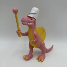Dinosaur Spinosaurus Drum Major Marching Plastic Toy Figure 5” Ankyo Yellow Pink
