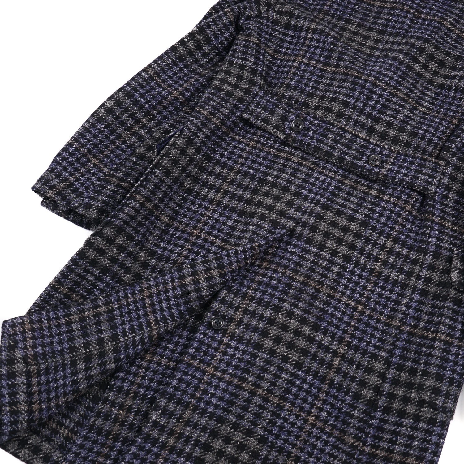 Drumohr Gray-Blue Layered Plaid Wool Overcoat 40R (Eu 50) Outer Coat NWT image 7