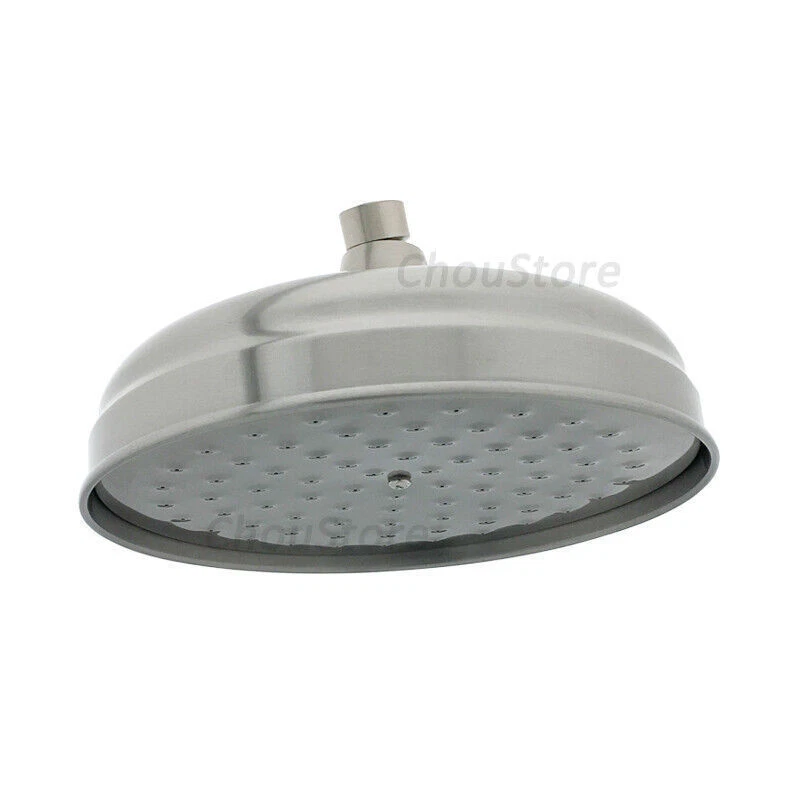 Satin 8" Round Bell Bathroom Overhead Rain Shower Head Bath Spray Brushed Nickel