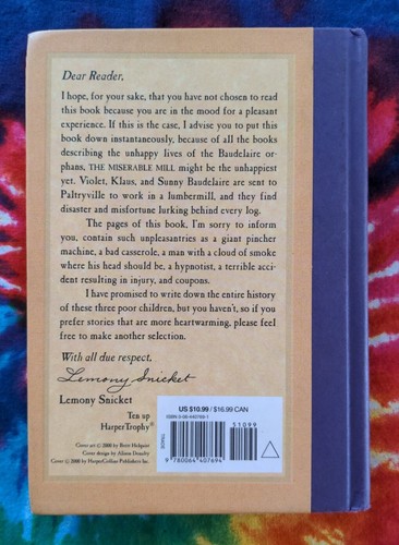 The Miserable Mill #4 A SERIES OF UNFORTUNATE EVENTS (Lemony Snicket) Hardcover - Imagen 2 de 5