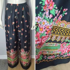 Vintage Wide Leg Floral Palazzo Pants