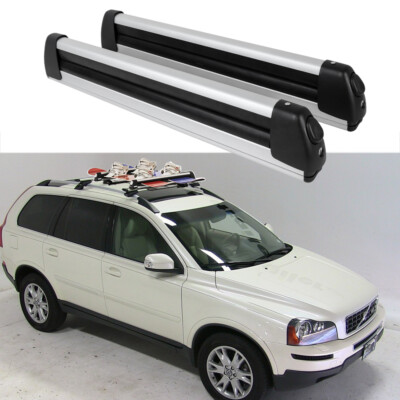 Snowboard Ski Top Roof Rack Cross Bar & Lock Aluminum For Volvo XC60 XC40 XC90