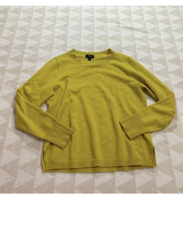 J Crew Women Yellow Cashmere crewneck 