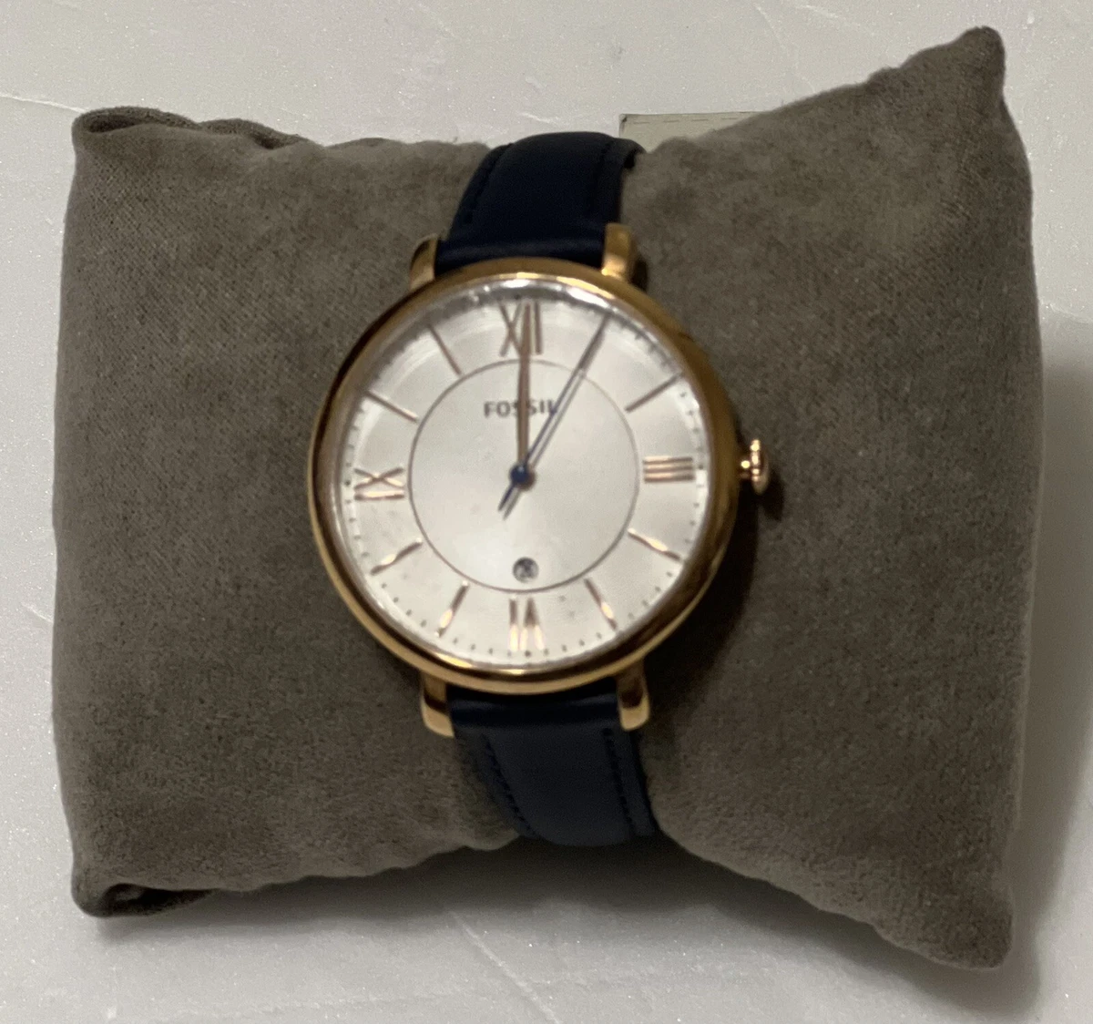 FOSSIL ES3843 Ladies Dress Gold Tone 36mm Watch Leather Band eBay