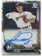 ISAN DIAZ 2016 BOWMAN CHROME RC AUTO REFRACTOR 324/499 🔥 CALLED UP! Mint Rookie