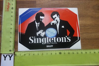 Alter Aufkleber Tabak Zigaretten Schnupftabak SINGLETON'S SNUFF Menthol (YYB)