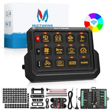 Wireless Switch Panel, 4/6/8/12 Gang Led Touch Switch Remote Control Circuit Box