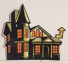 RETRO VINTAGE OLD STYLE HALLOWEEN DIE CUT VINYL MAGNET SPOOKY HAUNTED HOUSE