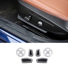 Black Silver Seat Button Handle Cover Trim For Alfa Romeo Stelvio Giulia 2017-21