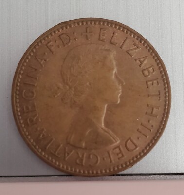 Half Penny 1966 Elizabeth ii Dei Gratia Regina F:D: