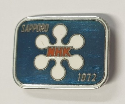1972 Sapporo Winter Olympic Games Japan NHK media pin badge