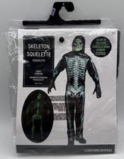 Halloween Costume Glow In The Dark Skeleton Adult Standard Unisex Jumpsuit