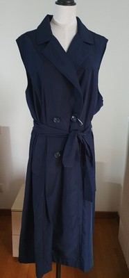Rinaldi Marine ärmelloser Trenchcoat Größe 25 / IT54 / FR50 / DE46.
