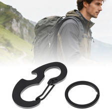 D-Shape Carabiner Keychain with Bottle Opener, Carabiner,Heavy Duty Stainless St