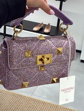 Valentino Small Roman Stud The Shoulder Bag With Chain And Rhinestones - BNWT