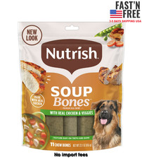 Nutrish Soup Bones Premium Dog Chews with Real Chicken and Veggies, 11 Chews