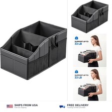 WHHMK Sturdy Leather Car Storage Support Up to 33 LB of Weight, Black