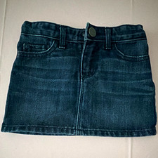 Gap Girls Blue Denim Mini Skirt Short Solid Button Pockets Size 2 Years