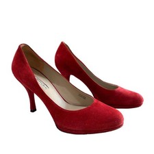 Via Spiga women's red suede round toe pump heels size 8.5