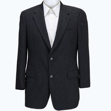 Vintage Hart Schaffner Marx Blazer 40R USA Wool Charcoal Sport Coat Union Made