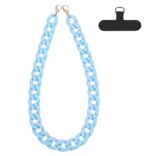 Phone Wrist Strap, 24" Acrylic Cellphone Chain with Tether Tab, Blue