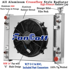 3Row Radiator Shroud Fan For Chevy/GMC C1500 C2500 C3500 K1500 K2500 K3500 88-93