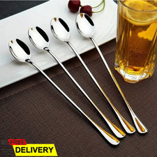 4/8x Long Handle Latte Spoons Coffee Dessert Ice Cream Sundae High Quality Spoon