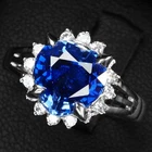 Precious Royal Blue Sapphire Heart 2.20Ct 925 Sterling Silver White Gold Rings