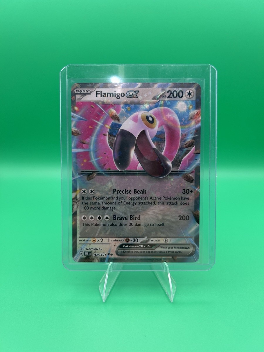 flamingo pokemon card - Flamigo 227/193 - Paldea Evolved - Illustration Rare Flock When you play this Pokémon from your hand onto your Bench during your turn Pokemon - Flamigo ex 160/191