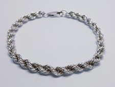 Sterling Silver 925 Bracelet Twisted Rope Design 20cm Chain 8" Twist Vintage