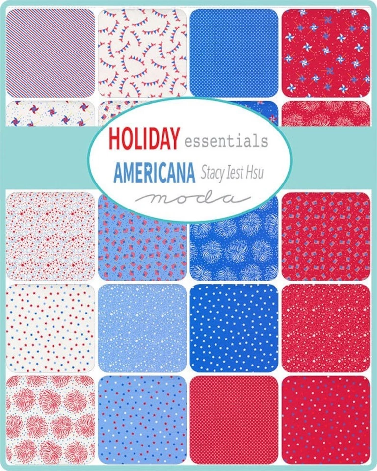 Moda Holiday Essentials Americana Jelly Roll - 20760JR - 40 2.5” Strips - Precut - Image 4 of 4