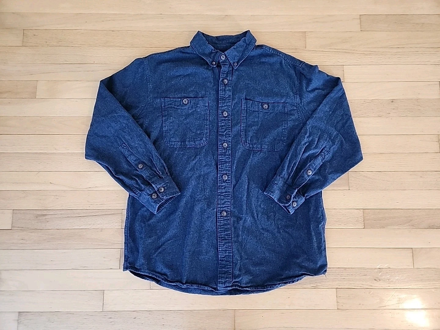 Duluth Trading Co Men's Flannel Button Up Long Sleeve Outdoor Hiking Shirt SZ L