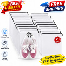 23 Pack Shoe Bags for Travel, 11.8" x 15.7" Waterproof Travel Shoe Bags