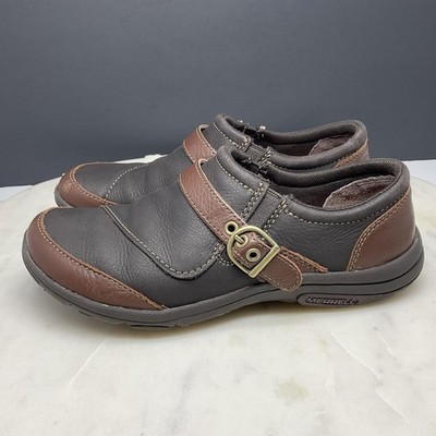 Merrell Dassie Shoes Womens Size 6 Brown Leather Slip On Comfort Casual Loafers