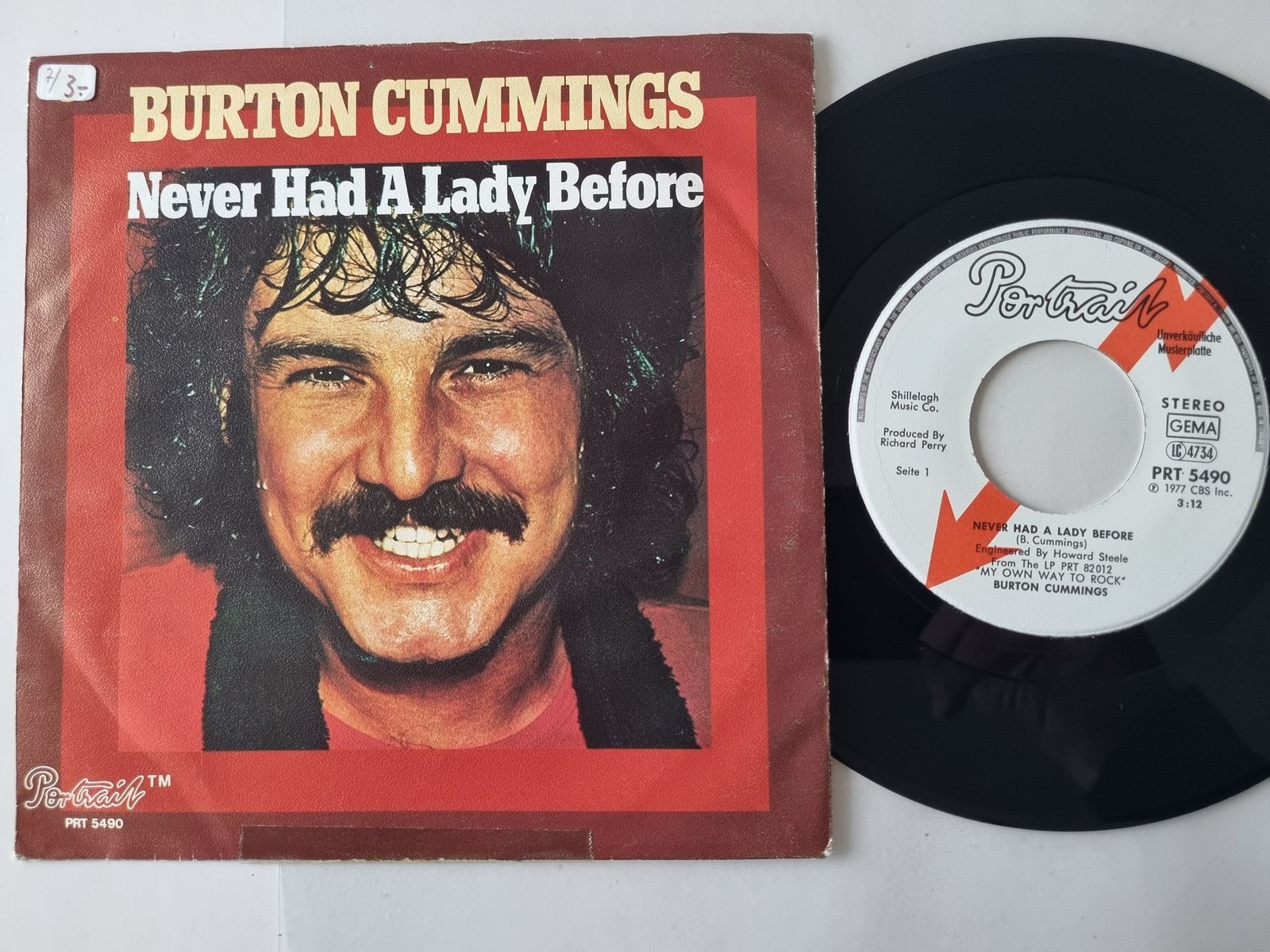 Burton Cummings - Never Had A Lady Before 7'' Vinyl Germany PROMO